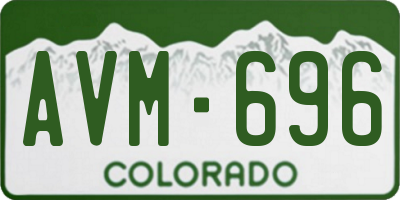 CO license plate AVM696