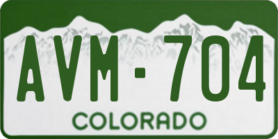CO license plate AVM704