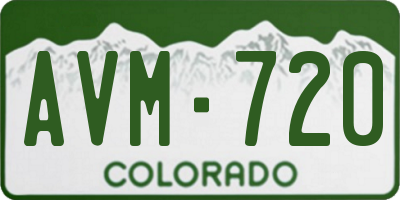 CO license plate AVM720