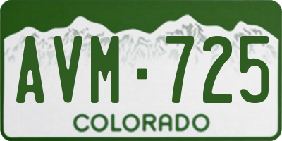 CO license plate AVM725