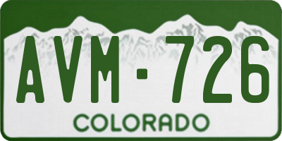 CO license plate AVM726