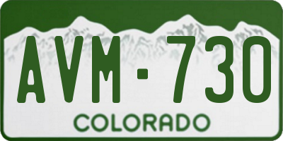 CO license plate AVM730