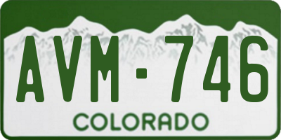 CO license plate AVM746