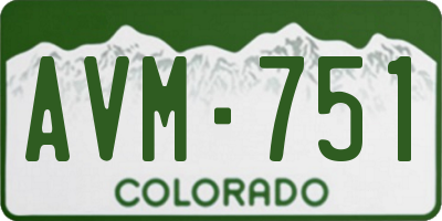 CO license plate AVM751