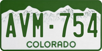 CO license plate AVM754