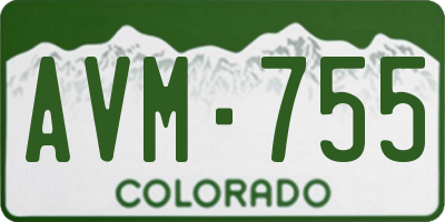 CO license plate AVM755