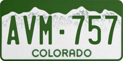 CO license plate AVM757