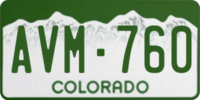 CO license plate AVM760