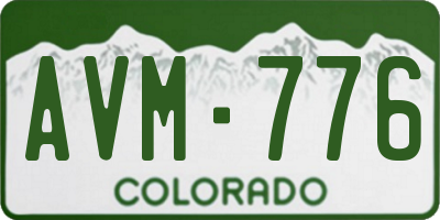 CO license plate AVM776