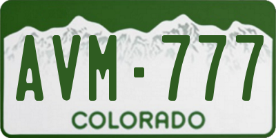 CO license plate AVM777