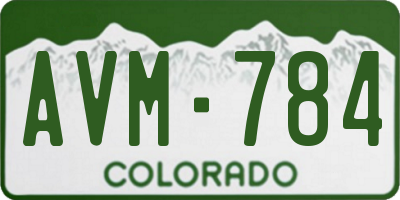 CO license plate AVM784