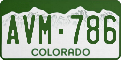 CO license plate AVM786