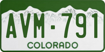 CO license plate AVM791