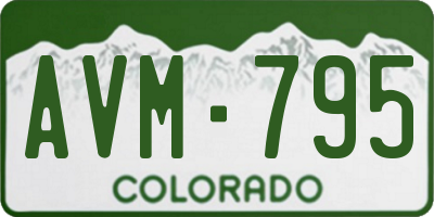 CO license plate AVM795