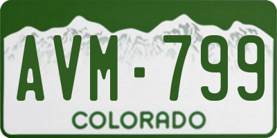 CO license plate AVM799