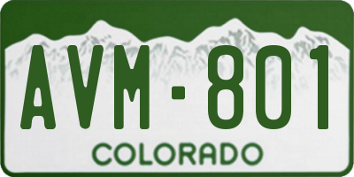 CO license plate AVM801