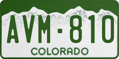 CO license plate AVM810