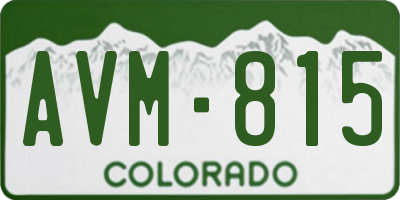 CO license plate AVM815