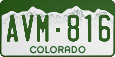 CO license plate AVM816