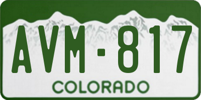 CO license plate AVM817