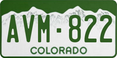 CO license plate AVM822