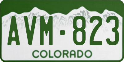 CO license plate AVM823