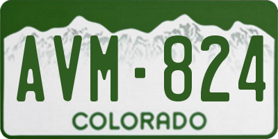 CO license plate AVM824