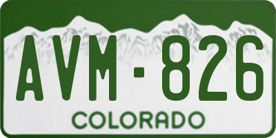 CO license plate AVM826