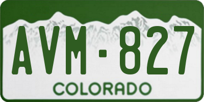 CO license plate AVM827