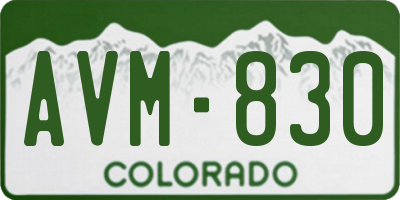 CO license plate AVM830