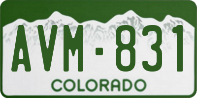 CO license plate AVM831