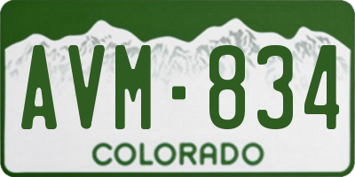 CO license plate AVM834