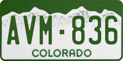 CO license plate AVM836