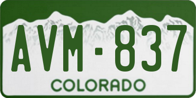 CO license plate AVM837