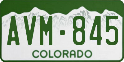 CO license plate AVM845