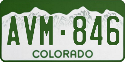 CO license plate AVM846
