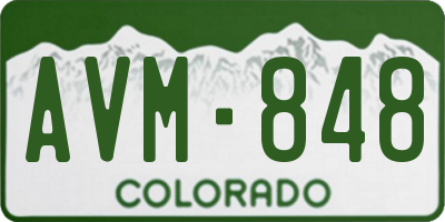 CO license plate AVM848