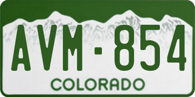 CO license plate AVM854