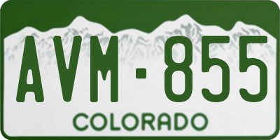 CO license plate AVM855