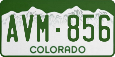 CO license plate AVM856