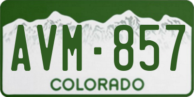 CO license plate AVM857