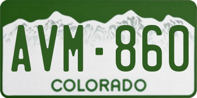CO license plate AVM860