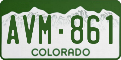 CO license plate AVM861