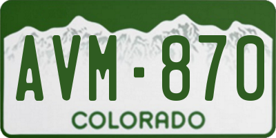CO license plate AVM870