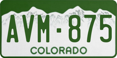 CO license plate AVM875