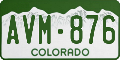 CO license plate AVM876