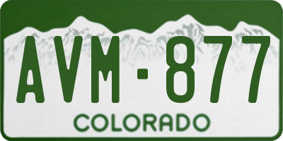 CO license plate AVM877