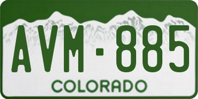CO license plate AVM885