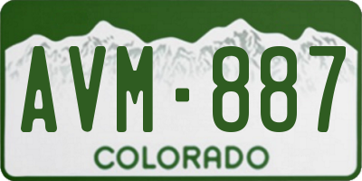 CO license plate AVM887