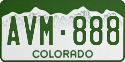 CO license plate AVM888